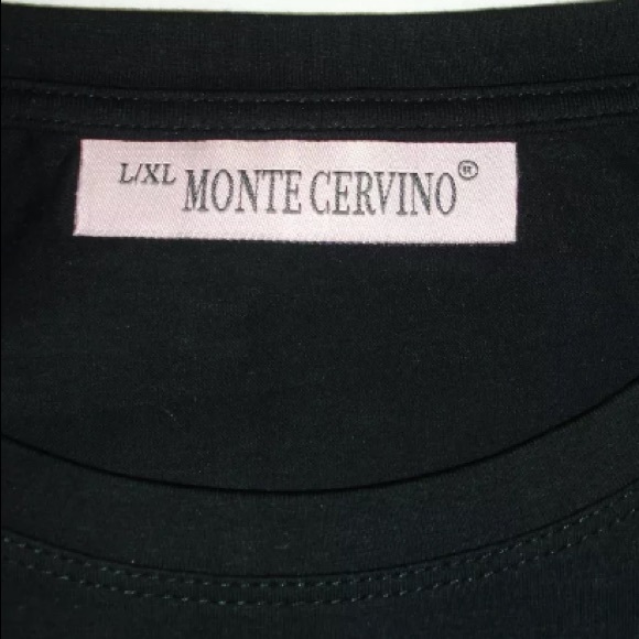 Monte Cervino Cotton Black Embellished Tee L/XL - Picture 5 of 8